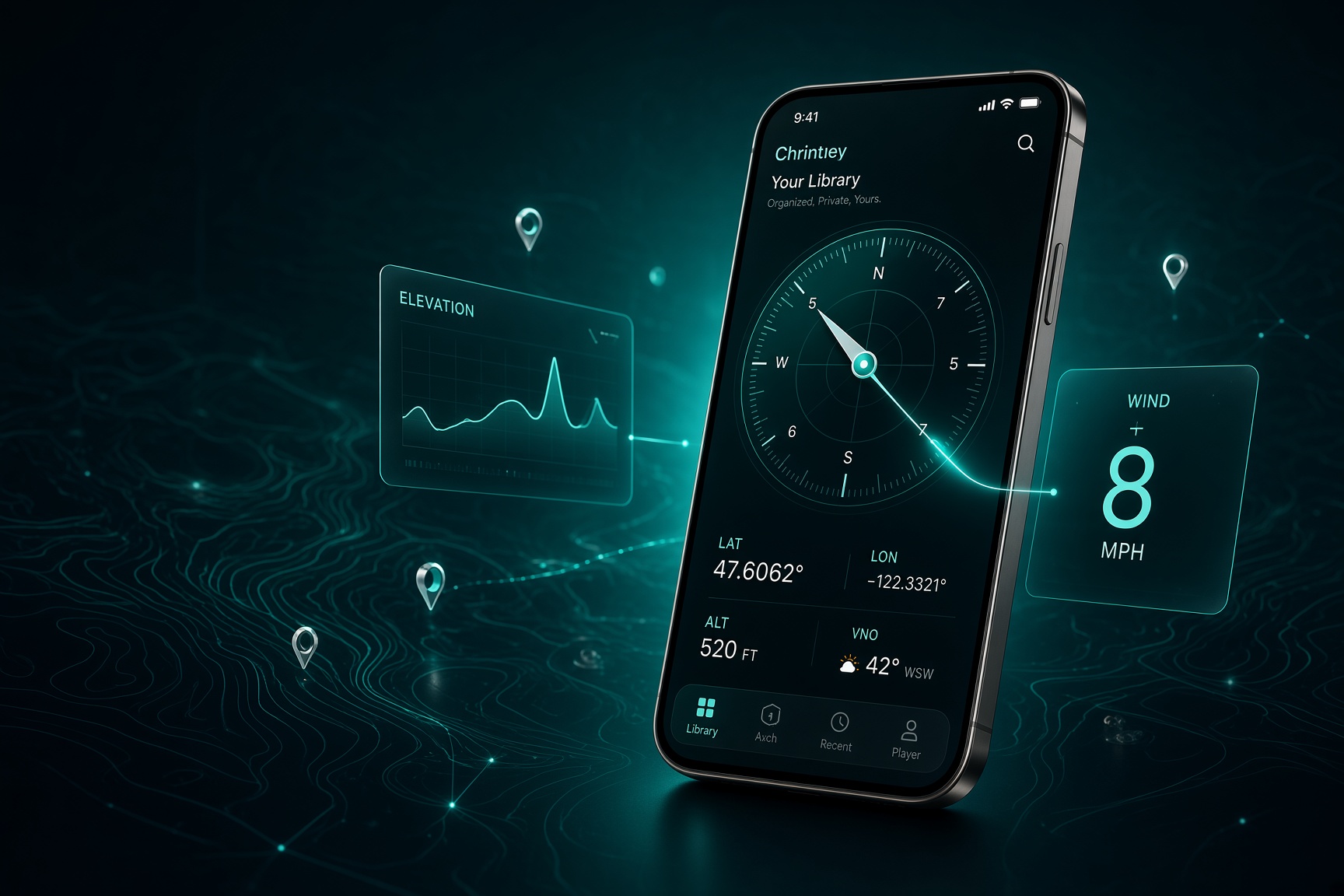 Compass & Coordinates Locator app preview